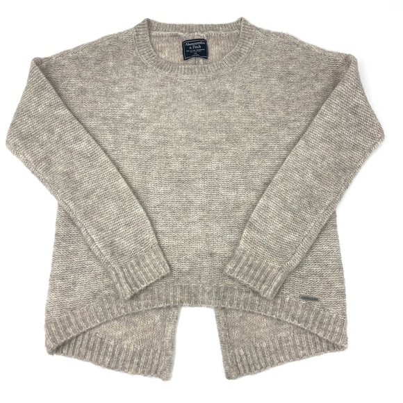 Abercrombie & Fitch Sweaters - Abercrombie & Fitch Women's Slit Back High Low Crewneck Box Knit Stretch Sweater